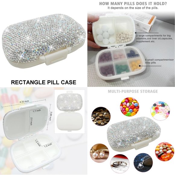 NWT Sparkling Crystal Rhinestone Bling Silver Stocking Stuffers Makeup B… - Picture 1 of 17